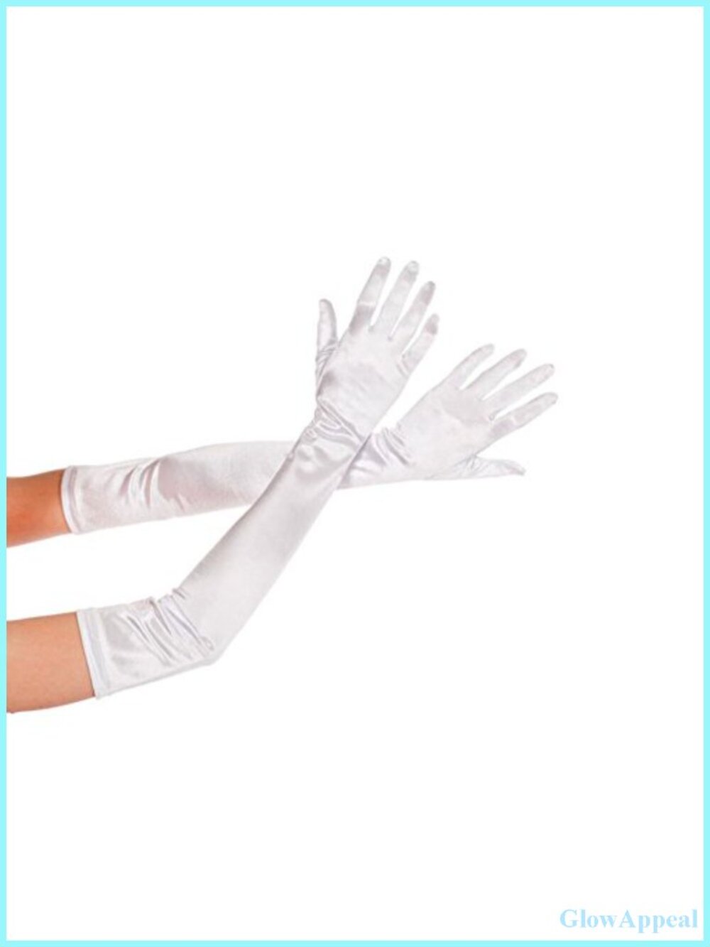 21in Opera Satin Gloves for Women Costume 1920s Elbow Length - Picture 2 of 6